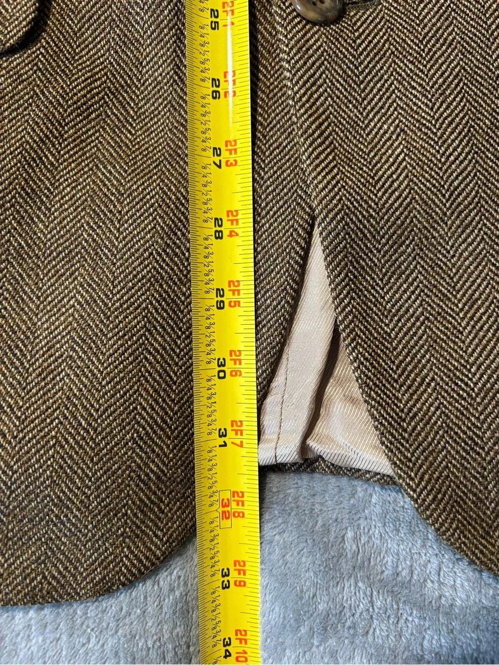 Oscar de la Renta Brown Herringbone Sport Coat